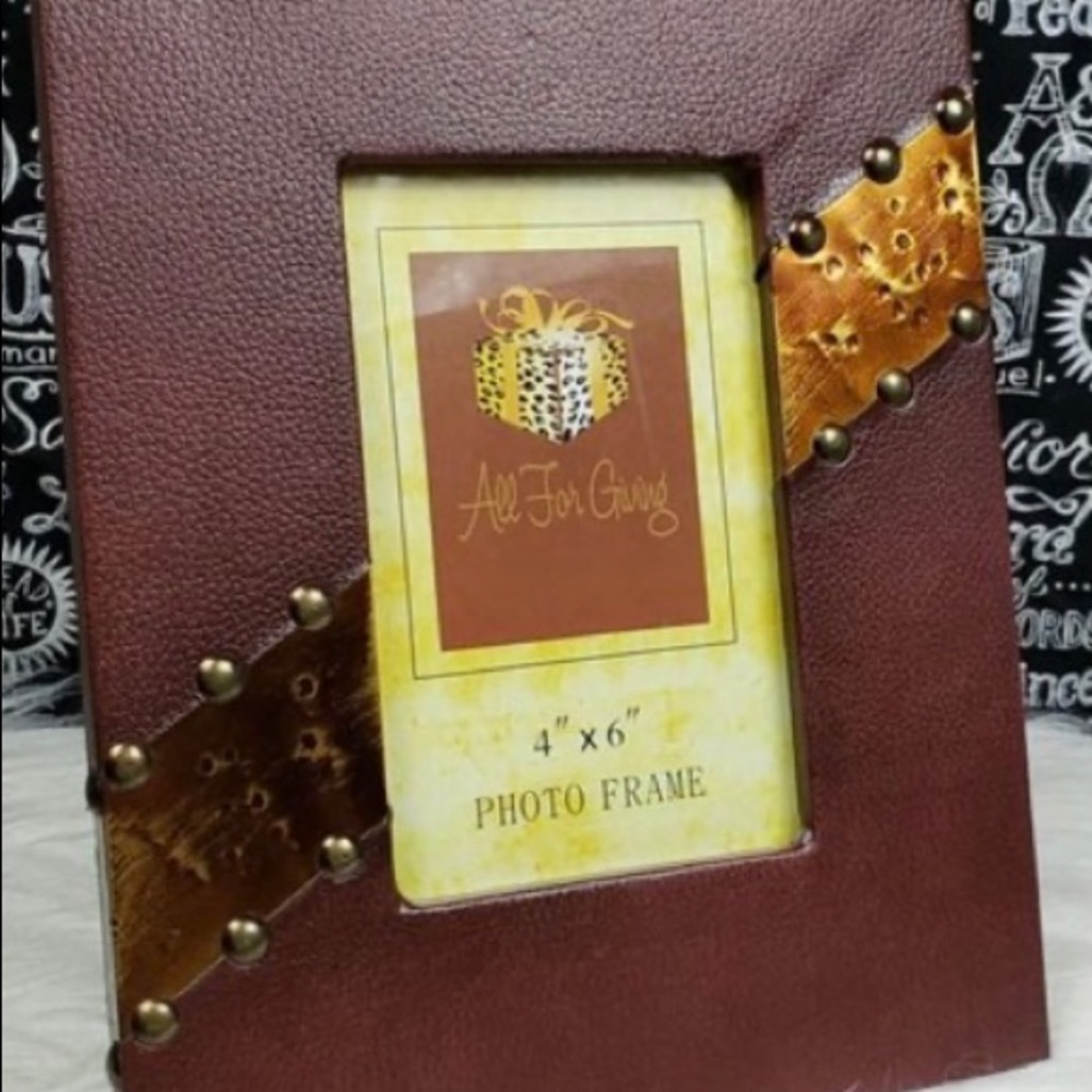 Faux Leather & Copper Photo Frame
